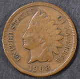 1908-S INDIAN HEAD CENT  VF/XF