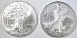 2008 & 2010 BU AMERICAN SILVER EAGLES