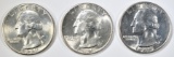 1939-P,D,S WASHINGTON QUARTERS  GEM BU