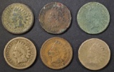 LOT OF 6 INDIAN HEAD CENTS: