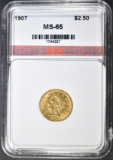 1907 $2.5 GOLD LIBERTY  AGP GEM BU