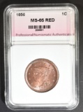 1856 LARGE CENT PNA GEM BU RED