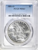 1881-O MORGAN DOLLAR PCGS MS-63 BLAST WHITE