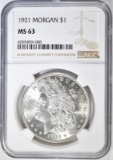 1921 MORGAN DOLLAR NGC MS 63