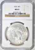 1923 PEACE DOLLAR NGC MS-63