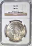 1925 PEACE DOLLAR NGC MS-63