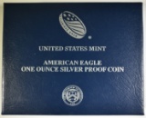 2015-W PROOF AMERICAN SILVER EAGLE ORIG BOX/COA