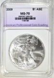 2009 AMERICAN SILVER EAGLE, APCG PERFECT GEM BU