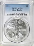 2014 AMERICAN SILVER EAGLE PCGS MS-70