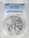 2018 AMERICAN SILVER EAGLE PCGS MS-70