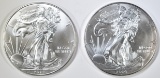 (2) 2014 BU AMERICAN SILVER EAGLES