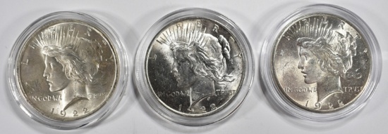 1922-P,D,S, PEACE DOLLARS BU