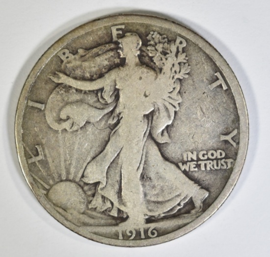 1916 WALKING LIBERTY HALF DOLLAR  FINE