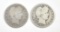 1896-O & 1913 BARBER QUARTERS  VG