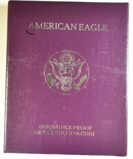 1992-S PROOF AMERICAN SILVER EAGLE ORIG BOX/COA