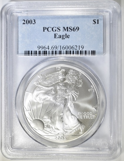 2003 AMERICAN SILVER EAGLE PCGS MS-69