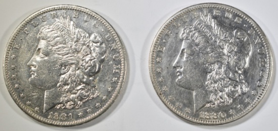 1880-S & 81-S MORGAN DOLLARS AU/BU