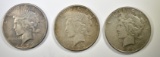 (3) 1923-S PEACE DOLLARS