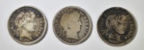 1892  XF, 1893 F & 1895-S GOOD BARBER DIMES