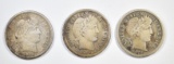 1913 XF, 1914 XF, 1914-D VF BARBER DIMES