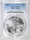 2015 AMERICAN SILVER EAGLE PCGS MS-70