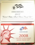 2007 & 2008 U.S. SILVER PROOF SETS