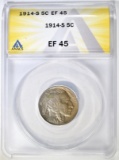 1914-S BUFFALO NICKEL ANACS EF-45