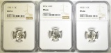 1953-S,54-S,55-S ROOSEVELT DIMES NGC MS-66