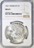 1921 MORGAN DOLLAR  NGC MS 63