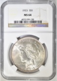 1923 PEACE DOLLAR NGC MS-64