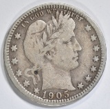 1905 BARBER QUARTER FINE