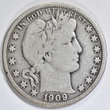 1909 BARBER HALF DOLLAR FINE