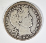 1901 BARBER HALF DOLLAR  FINE