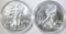 (2) 2015 AMERICAN SILVER EAGLES