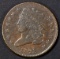 1828 HALF CENT AU/BU