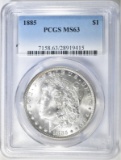 1885 MORGAN DOLLAR  PCGS MS-63