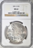 1891-S MORGAN DOLLAR  NGC MS-62