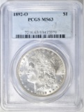 1892-O MORGAN DOLLAR  PCGS MS-63