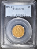 1893-CC GOLD $5 LIBERTY  PCGS XF-40