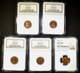 1934 & 4-1936-S  LINCOLN CENTS NGC MS-65