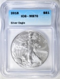 2015 AMERICAN SILVER EAGLE ICG MS-70