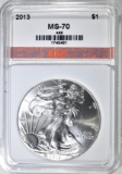 2013 AMERICAN SILVER EAGLE AGP PERFECT GEM BU