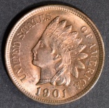 1901 INDIAN HEAD CENT GEM BU RD