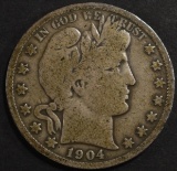 1904-S BARBER HALF DOLLAR VG