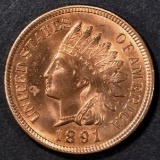 1891 INDIAN HEAD CENT  GEM BU RD