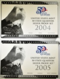 2004 & 2005 U.S. SILVER STATE QUARTER PROOF SETS