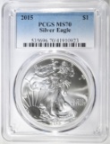 2015 AMERICAN SILVER EAGLE PCGS MS-70