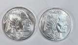 2-1oz .999 SILVER BUFFALO/INDIAN ROUNDS