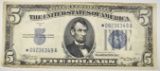 1934 A $5 SILVER CERTIFICATE STAR NOTE