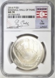 2014-P BASEBALL HOF SILVER DOLLAR NGC MS-70